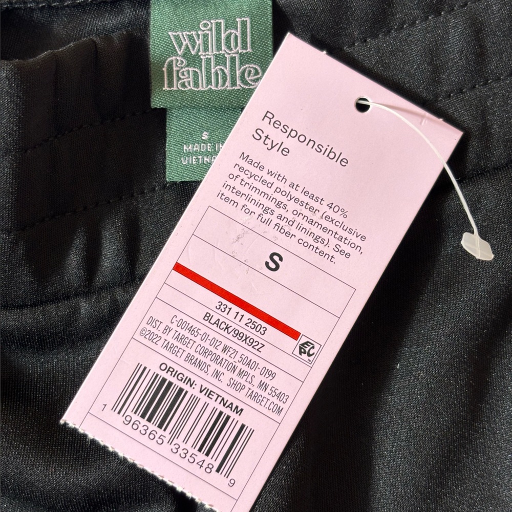 Wild Fable Track Pants Leg Zipper Accents Side Striped Joggers Black Size Small - Picture 10 of 15